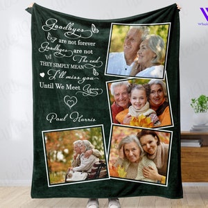 Loss of dad, husband memorial blankets with pictures - In loving memory photo blanket - Remembrance blanket Xmas gift - Grief blanket gift