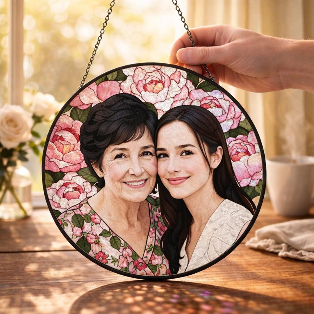 Custom Photo Suncatcher, Personalized Heart Picture Gift for Mom ...