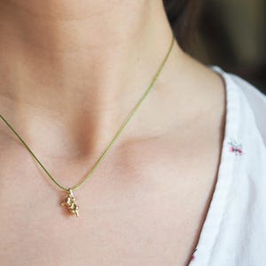 Yellow Gold Petite Koala Pendant on chord | Gold Koala Charm | Australian Souvenir Jewellery | Gold koala pendant adjustable