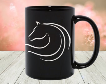 White horse Mug,Horse lover mug,Arabian horse,Heart horse mug,Horse Mom mug, Horse girl mug, Horse trainer gift,Equestrian Mug, Horse owner