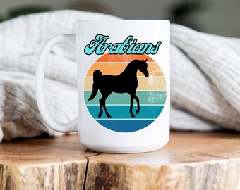 Retro Arabian Horse Mug, Horse Gift,Arabian horse Mug, Horse lover mug, Horse Mom Gift, Horse dad mug, Horse trainer gift, Equestrian Mug