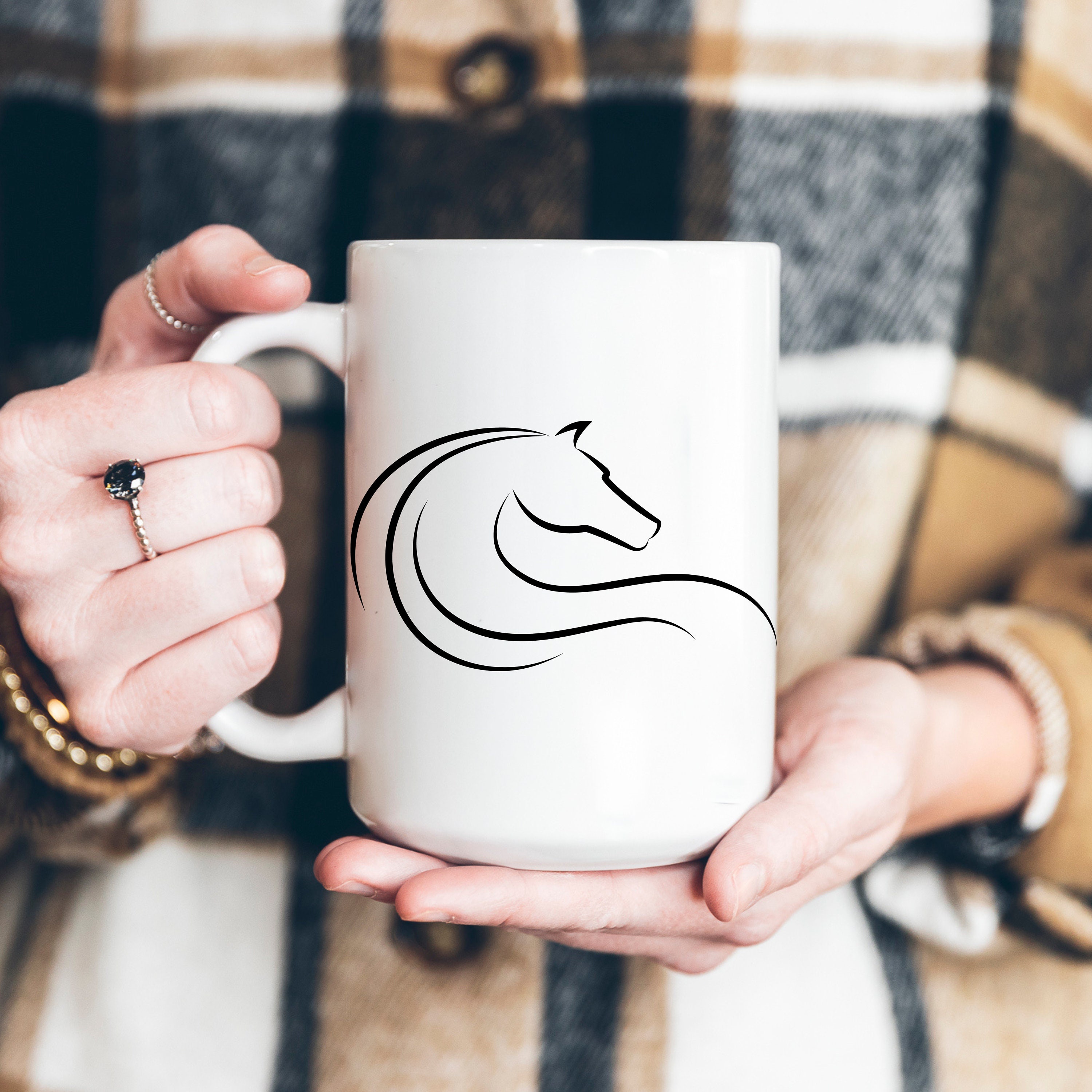 Horse head mug, Horse lovers mug, Equestrian mug