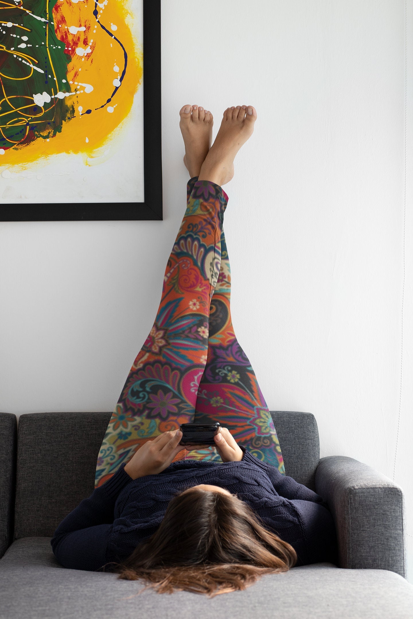 Womens Floral Leggings 