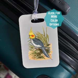 Cockatiel Luggage Bag Tag, Bird travel tag, Birb, parrot love, cockatiel, bird nerd, backpack tag, bird suitcase tag, Pet parrot, Parrot