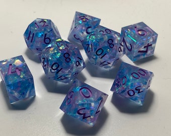 Unicorn Skin - 8 piece handmade TTRPG dice set