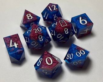 Web Slinger - 8 piece handmade TTRPG dice set