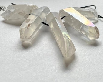 Crystal AB Quartz Point Focal Set Semi-Precious Gemstone 5 Pieces