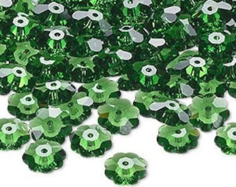 Cristais Swarovski Marguerite verde musgo escuro para costura, 6 mm (pacote com 24)