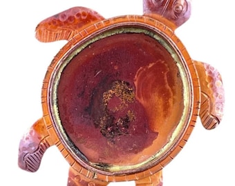 Pingente de tartaruga com moldura de cobre Patricia Healey para arte em resina