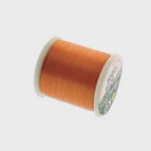 May include: A spool of vibrant orange sewing thread wound tightly around a white plastic core. The side of the spool features a green label with white text that reads KQ, TN30R, and 220R, indicating the specific product details for this thread.