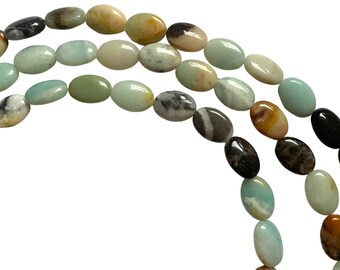 Black Gold Amazonite Semi-Precious Stone 10x14mm Oval Bead