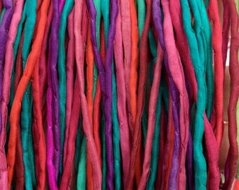 Thin Silk Cord Blend Pack of 10 Stringing Hand Dyed Dark Colors Mix