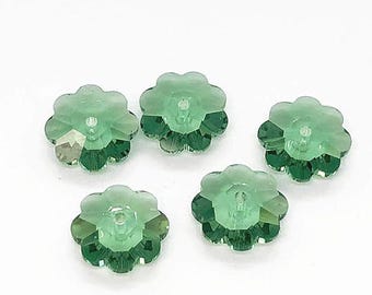 Swarovski 10 mm Cristal Marguerite Lochrose Sew-On Pedra Erinite Unfoiled #3700 Pacote com 24