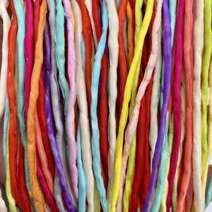 Thin Silk Cord Blend Pack of 10 Stringing Hand Dyed Light Colors Mix