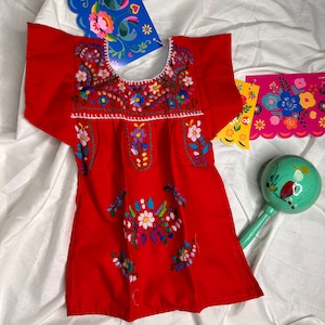 Traditional Mexican Embroidered Baby Dress size 1