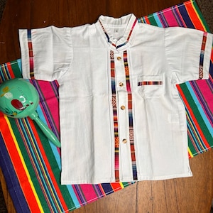 Traditional Mexican Embroidered Toddler Guayabera size 4T