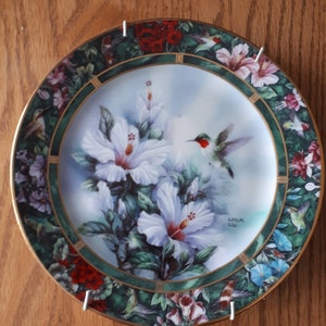 Vintage Sammelteller, &quot;Der Kolibri mit Rubinkehlchen&quot; von Lena Liu