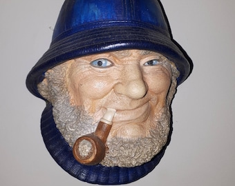 Chalkware Hanging Bust of a Sailor by Legend Products England