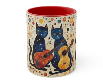 Cats Playing Guitar Coffee Mug, 11oz