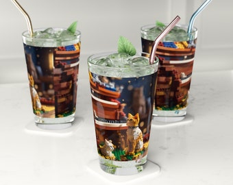 Cats Playing piano Pint Glass, 16oz