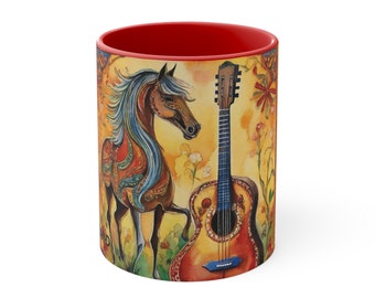 Horse with Guitar Coffee Mug, 11oz