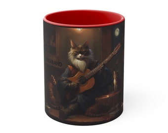 Cat Playing Guitar Coffee Mug, 11oz