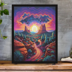 INGELIJSTE Sedona Arizona poster voor natuurmuurdecor of therapiekantoordecor, woestijn appartement decor poster voor slaapkamer. 3 framekleuren