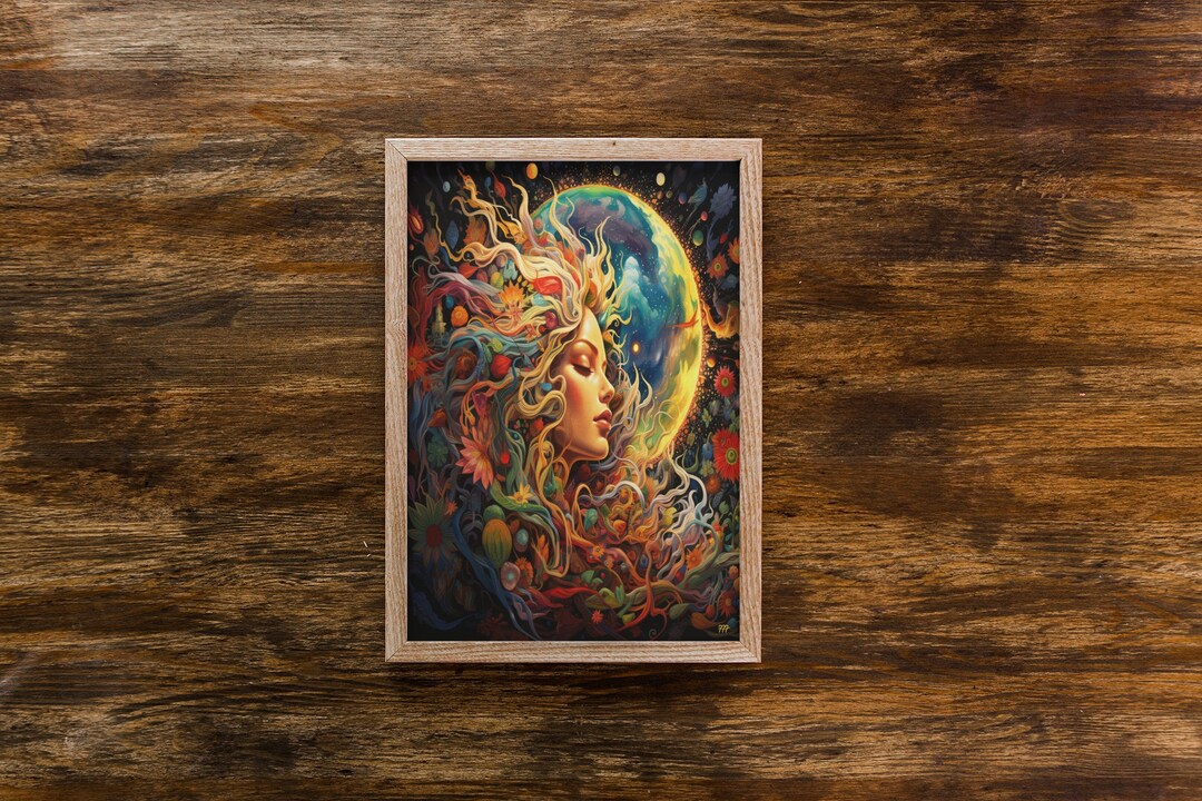 Gaia Earth Poster, Mother Nature Print, Earth Goddess Art, Earth Poster ...