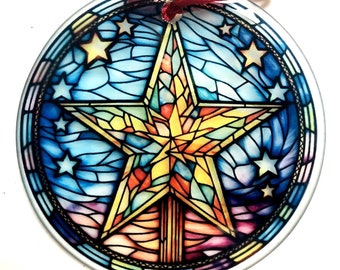 Star Stained Glass Look Ornament