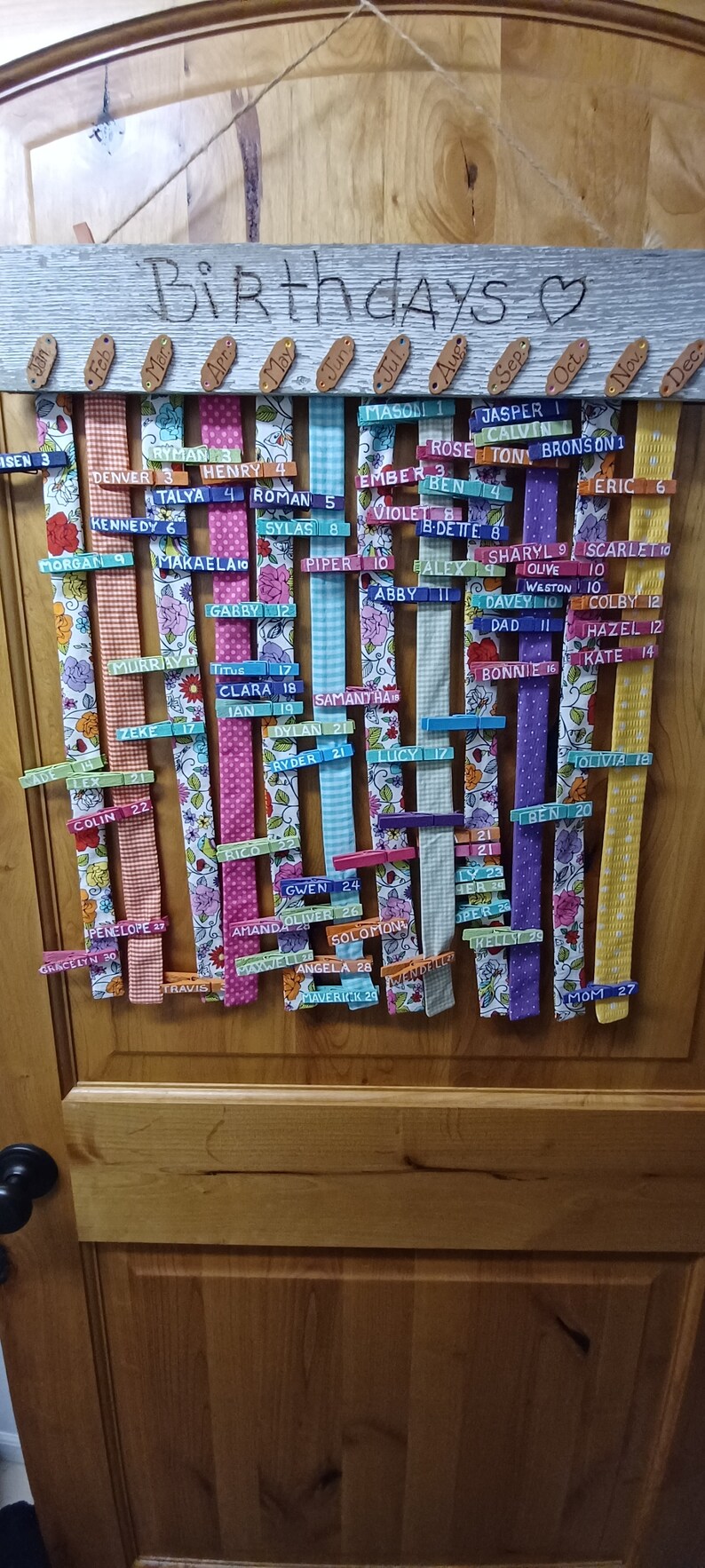 Perpetual Calendar Colorful Door Hanger Etsy