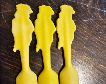 Mostarda francesa vintage, "Hot Dan", colheres publicitárias