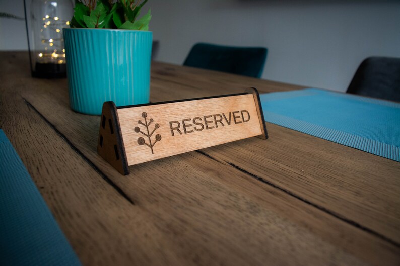 Large custom reserved signs restaurant ware wood table etsy