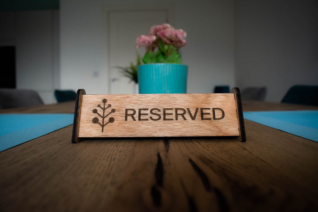 Large Custom Reserved Signs Restaurant Ware Wood Table Sign for Bars & Cafes With Logo. Etsy