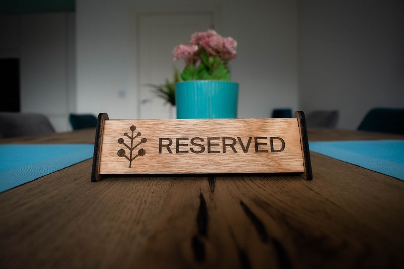 Large Custom Reserved Signs Restaurant Ware Wood Table Sign for Bars