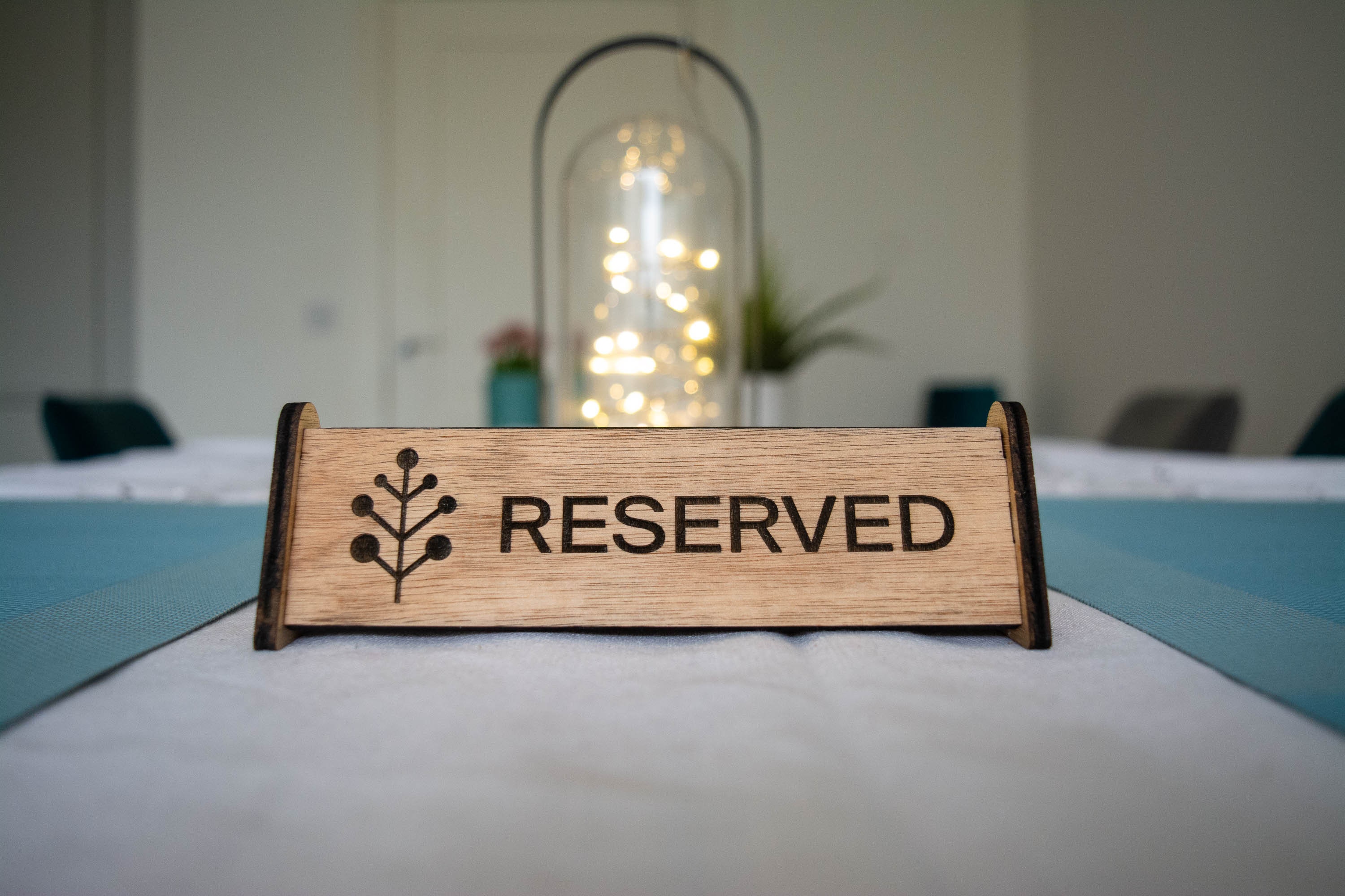 Large Custom Reserved Signs Restaurant Ware Wood Table Sign for Bars & Cafes With Logo. Etsy