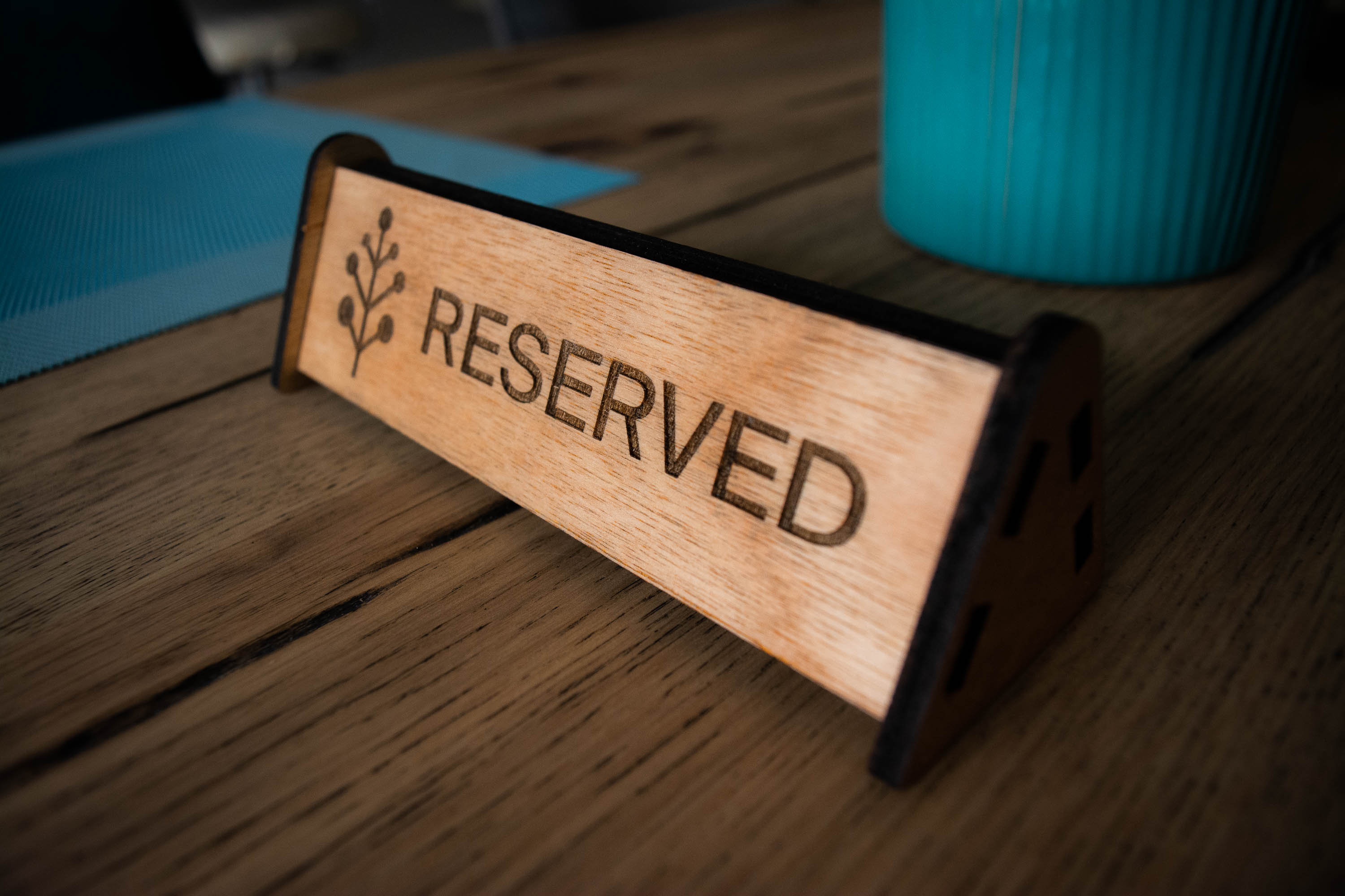 Large Custom Reserved Signs Restaurant Ware Wood Table Sign for Bars & Cafes With Logo. Etsy
