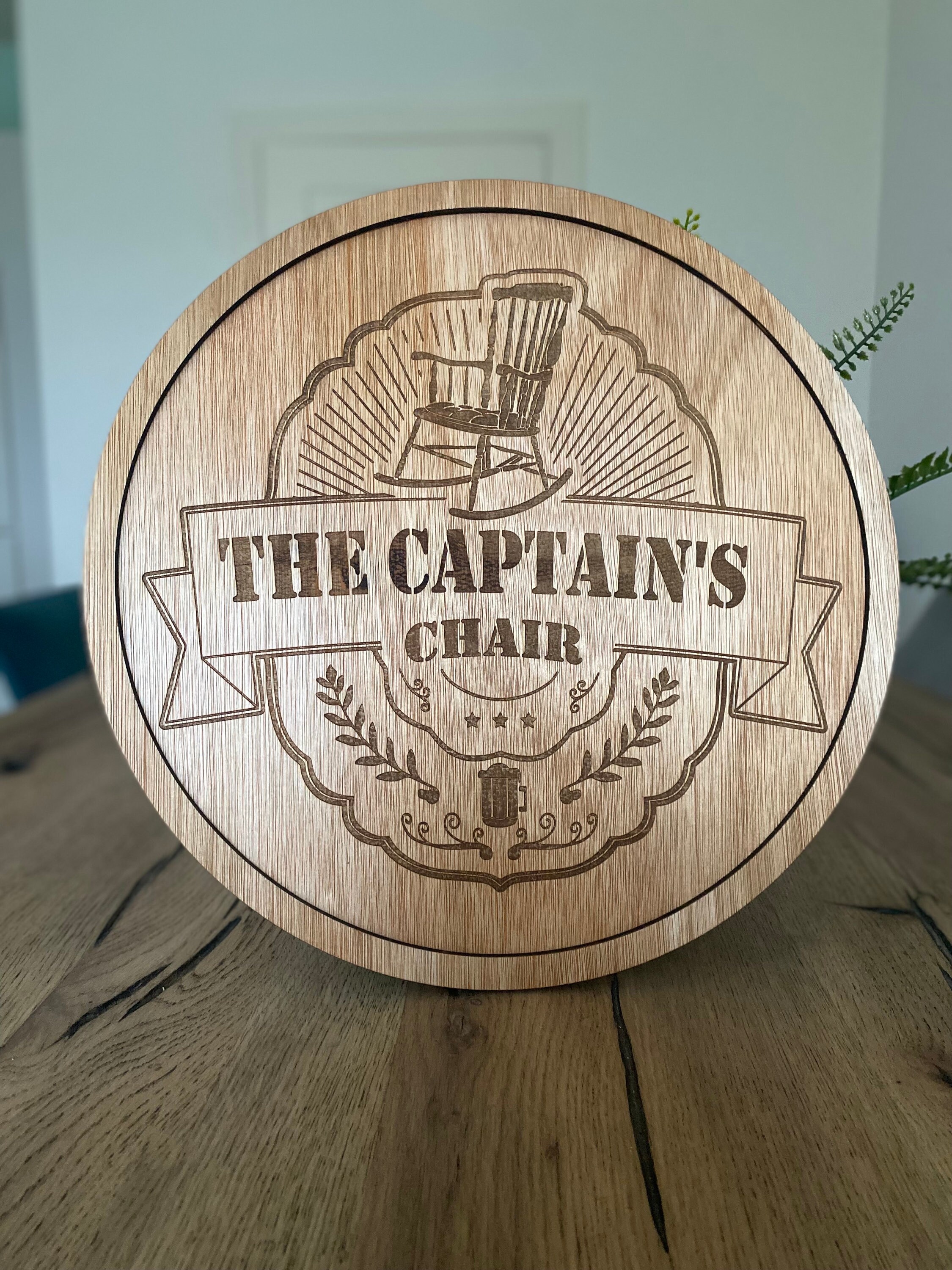 Custom Logo Sign Round Wood Shop Sign Personalized for Business