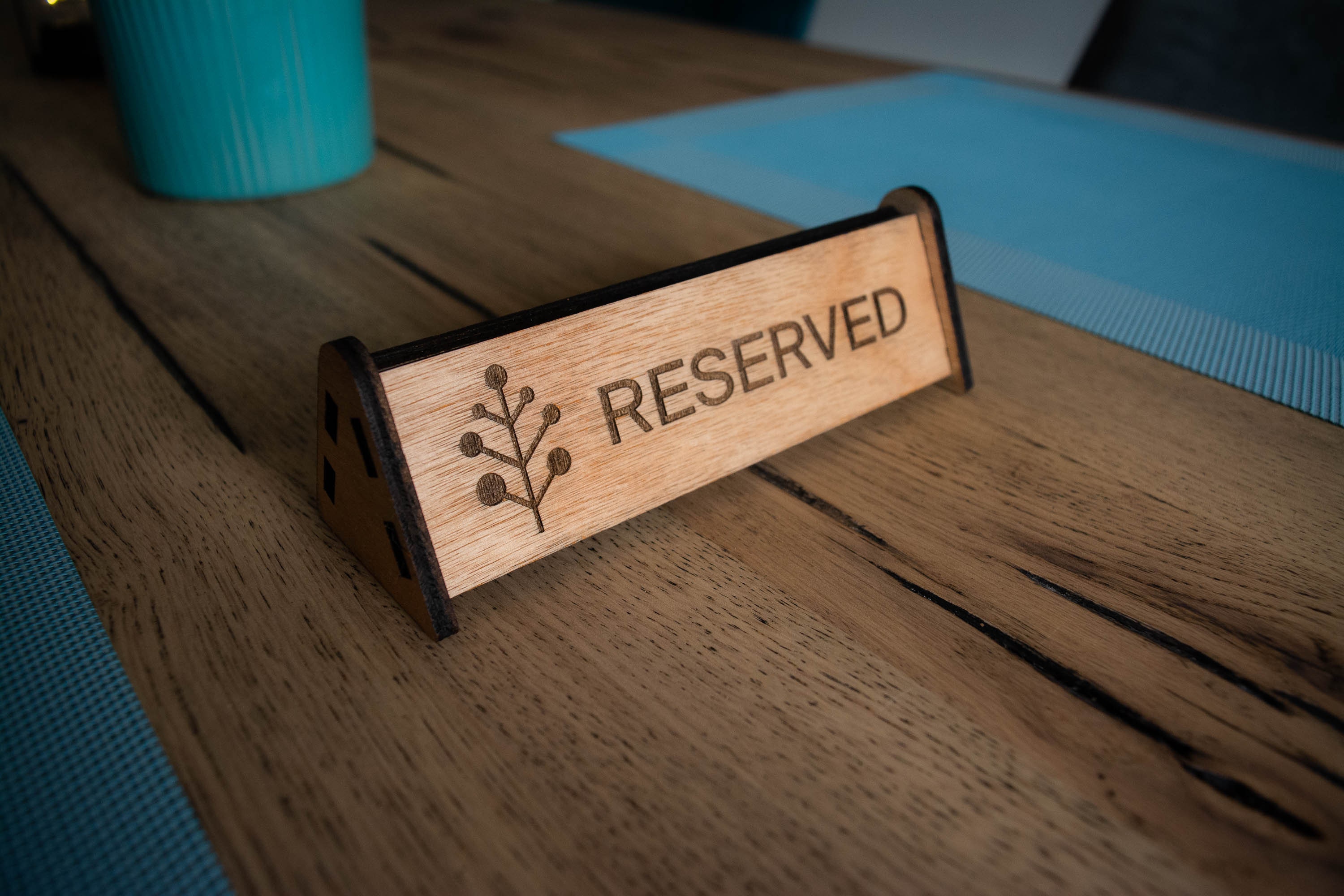 Large Custom Reserved Signs Restaurant Ware Wood Table Sign for Bars & Cafes With Logo. Etsy