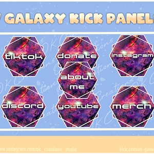 7 Galaxy Kick Panels/space/pretty/aesthetic/stars/twitch