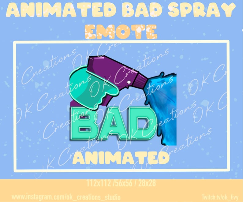 Animated & Static Bad Spray Bottle, Twitch Emotes, Emotes Youtube