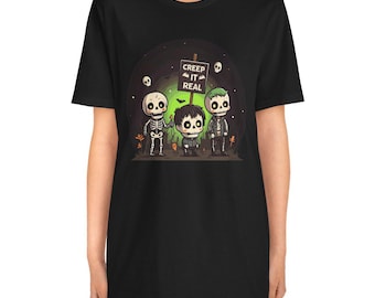 Creep It Real Halloween Shirt - Funny Skeleton & Zombie Tee for Women - Cute Spooky Holiday Apparel