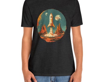Interstellar Wanderlust Camiseta vintage para amantes del espacio Camisa de camiseta de nave espacial Regalo para fans de Galaxy - Camiseta de manga corta unisex Jersey