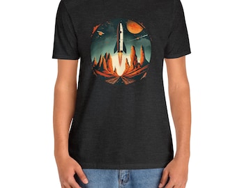Interstellar Wanderlust Camiseta vintage para amantes del espacio Camisa de camiseta de nave espacial Regalo para fans de Galaxy - Camiseta de manga corta unisex Jersey