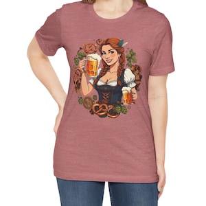 Bavarian Beauty T-Shirt for Oktoberfest Aficionados Shirt of Bavarian Woman Tee Gift - Unisex Jersey Short Sleeve Tee