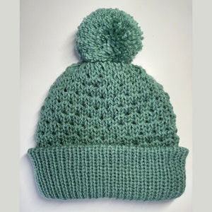 Adult Knit 100% Acrylic Beanie Green Lagoon image 2