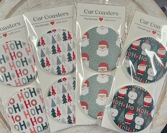 Christmas and Winter Ceramic or Neoprene Car Coasters