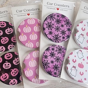 Halloween Pumpkin Fall Ceramic or Neoprene Car Coasters