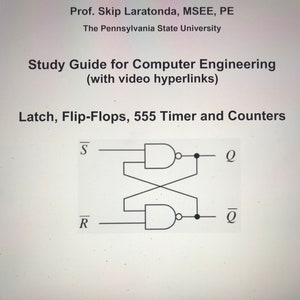 May include: A black and white diagram of a latch circuit with inputs labeled "S" and "R" and outputs labeled "Q" and "Q". The circuit is made up of two NOR gates.
