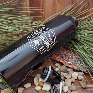 metal water bottle laser engraved camping funny hiking