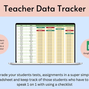 Data Tracker Google Spreadsheet | Grading System Template | Classroom management tool | Teacher Resources